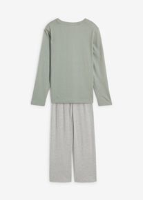 Pyjamas med ekologisk bomull (2 delar) - grå - storlek 140/146 - bonprix