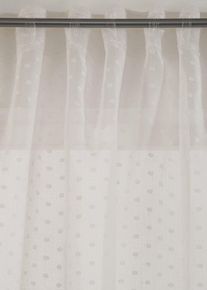 Gardin med jacquardprickar (1-pack) - vit - storlek 175x130 cm - bonprix