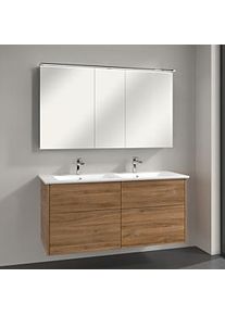 Villeroy & Boch Villeroy & Boch Finero Badmöbel Set 130 cm, Kansas Oak Waschtisch mit Waschtischunterschrank und Spiegelschrank
