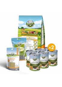 Leishmaniaasi-setti: Naturgut-Schmaus 4 kg + Landgut-Menü 12 x 400 g + Immuunijauhe 80 g + Landgut-Happen 200 g