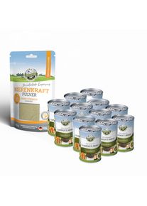 Hypoallergenen Voordeelpakket Nr. 10 - Landgut-Menu (Landgoed Menu) 2 x 6 x 400 g + Nierenkraft Pulver (Nieren versterkingspoeder) 80 g van Bellfor hondenvoer