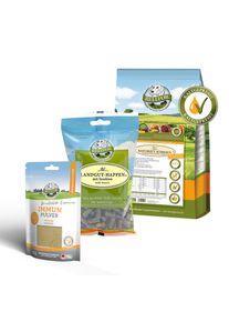 Laag Purine Set voor Honden - Naturgut-Schmaus 4 kg + Immuun Poeder 80 g + Landgut-Happen 200 g van Bellfor Hondenvoer