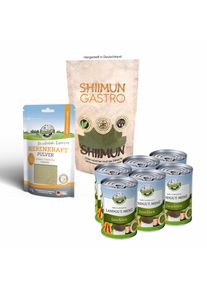 Erikoissarja maksasairaita koiria varten - Landgut-Menu 6 x 400 g + Munuaisvoima Jauhe 80 g + Shiimun Gastro 50 g alkaen Bellfor Koiranruoka