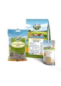 Set d'aliments pour chiots de les petits races - Freiland-Schmaus Junior + Freiland-Happen + Immunitaire Poudre Junior