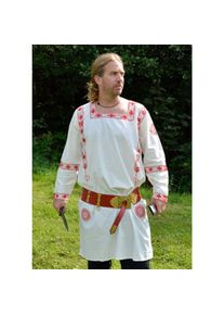 Roman long sleeve tunic, red embroidered