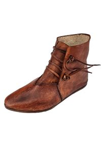 Medieval half boots laced brown dyed Size 42