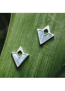 Holzkern Earrings Women Silver and Nacre