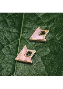 Holzkern Earrings Women Rose Gold and Pink Nacre