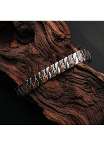 Bracelet Holzkern pour homme et femme Bariton (Noyer/Argent) en bois naturel, taille ajustable