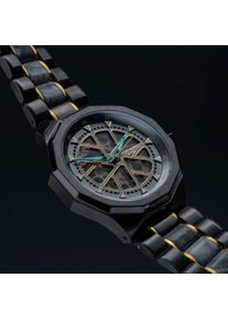 Holzkern; Montre en bois Ajuy (Jaspe Picasso/Gris Sombre), Homme, Bois naturels