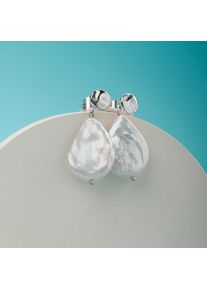 Holzkern Earrings Women Silver and Baroque pearl
