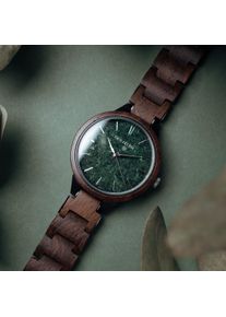 Antoninus Orologio Uomo, Quadrante in Marmo Verde, Cinturino in Acciaio Inox Nero di Holzkern
