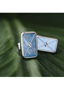 Holzkern Orecchini Donna Argentato e Madreperla blu