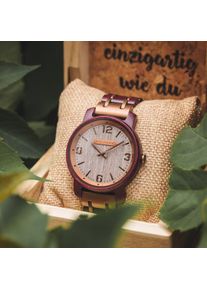 Holzkern; Wood Watch Bolca (Amaranth/Grey Wenge), Men, Natural wood