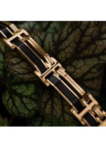 Bracelet Holzkern pour homme et femme Staccato (Leadwood/Or) en bois naturel, taille ajustable