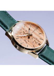 Holzkern; Wood Watch Gifted (Olive/Dark green), Women, Natural wood