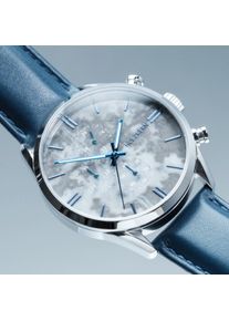 Holzkern; Reloj de Madera Gifted (Mármol/Azul), Hombre, Madera natural