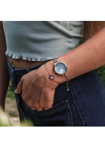 Holzkern Unique Women's Watch Brighter, Silver Bracelet, Blue Nacre, Perfect Gift for Her