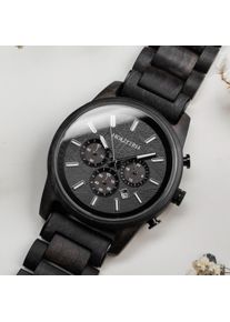 Holzkern; Wood Watch Nightcall (Maple/Midnight Black), Men, Natural wood
