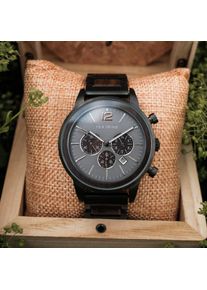 Holzkern; Wood Watch Tom (Leadwood/Grey), Men, Natural wood
