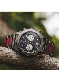 Holzkern; Wood Watch Red Kite (Amaranth/Jet-Black), Men, Natural wood