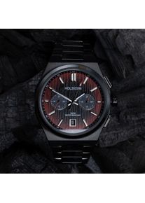 Holzkern; Wood Watch Midnight Surfer (Ceramic/Black), Men, Natural wood