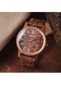 Unique Wrist Watch Hesse, Made from Walnut Wood with Adjustable Bracelet