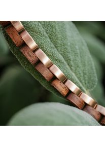 Holzkern Bandlet Duet (Walnoot/Roségoud), Natuurlijk hout, heren en dames, in maat verstelbaar