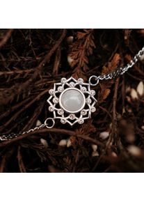 Holzkern Armbänder Damen Silber und Mondstein