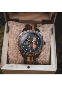 Holzkern; Reloj de Madera Osamu (Zebrano/Zebrano), Hombre, Madera natural