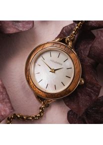 Holzkern; Orologio di legno Lights (Zebrano/Madreperla), Donna, Legno naturale