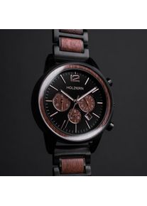 Holzkern; Wood Watch René (Walnut/Black), Men, Natural wood
