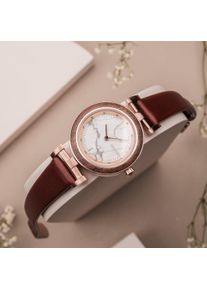 Holzkern; Wood Watch Ida (Walnut/Marble), Women, Natural wood