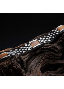 Holzkern bracelet for Men Pentachord (Koa/Silver) made of natural wood, size adjustable