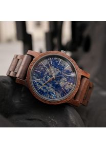 Holzkern; Træ ur Summer Evening (Valnød/Lapis Lazuli), Unisex, Naturligt træ
