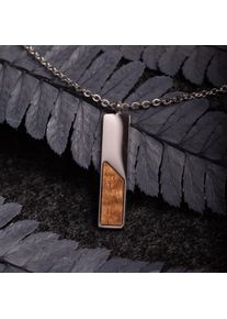 Platinum Plated Necklace with Unique Marblewood Pendant