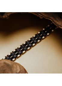 Bracelet Holzkern pour homme et femme Kanon (Érable Noir/Or) en bois naturel, taille ajustable