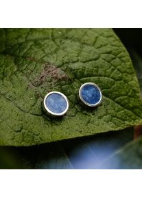 Orecchini A Perno In Acciaio Con Marmo Blu, Holzkern
