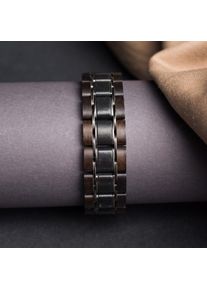 Holzkern Armband Largo (Palme/Schiefer), Naturholz, Damen und Herren, größenverstellbar