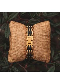 Bracelet Holzkern pour homme et femme Adagio (Leadwood/Or) en bois naturel, taille ajustable