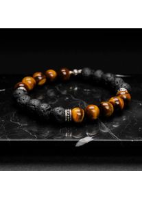 Holzkern Bracelets Men Lava en Tijgeroog
