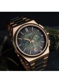 Holzkern; Orologio di legno Oceanswell (Ceramica/Oro), Uomo, Legno naturale
