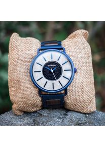 Holzkern; Drewniany zegar Midnight Sun (Drewno ołowiane/marmur), Unisex, Naturalne drewno