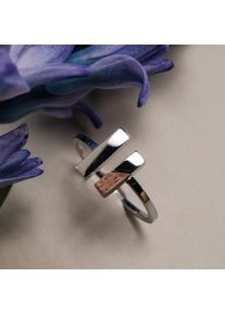 Holzkern Rings Women Argento e Noce