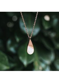 Holzkern Collares Mujer Oro rosa y Nácar blanco