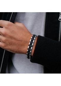 Heren armband Accord, hout en zilver roestvrij staal