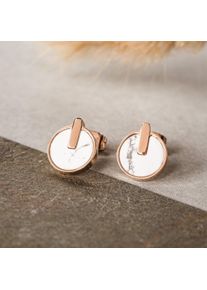 Holzkern Earrings Women Rose Gold and White Marble