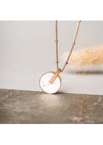 Oro Rosa 24K Collana Donna Con Pendente Marmo Bianco, Regali Per Lei