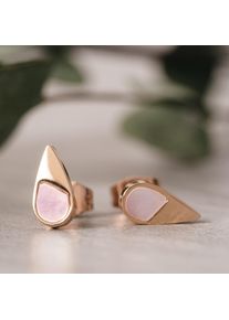 Holzkern Earrings Women Rose Gold and Pink Nacre