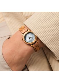 Holzkern; Wood Watch Antrim (Olive/Nacre), Women, Natural wood
